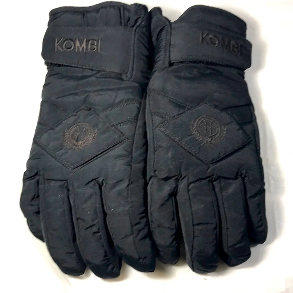 Kombi Women’s Vintage Black Ski Snowboarding Thinsulated Leather Palms Gloves